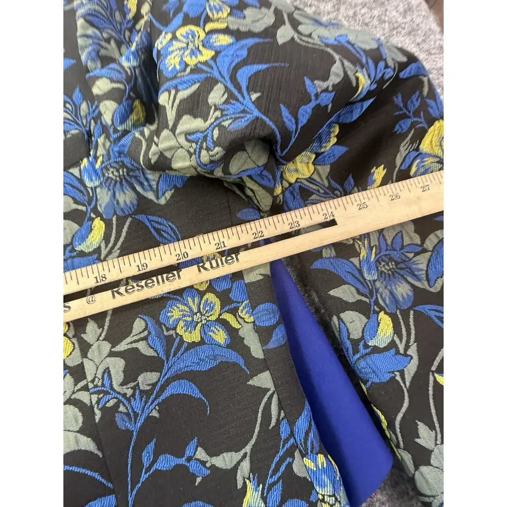 Pietro Scarlatti Mens Suit Tuxedo US 44 EU 54 Floral Blazer Vest Pants Blue T5
